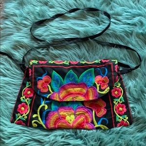 Colorful hand-stitched crossbody